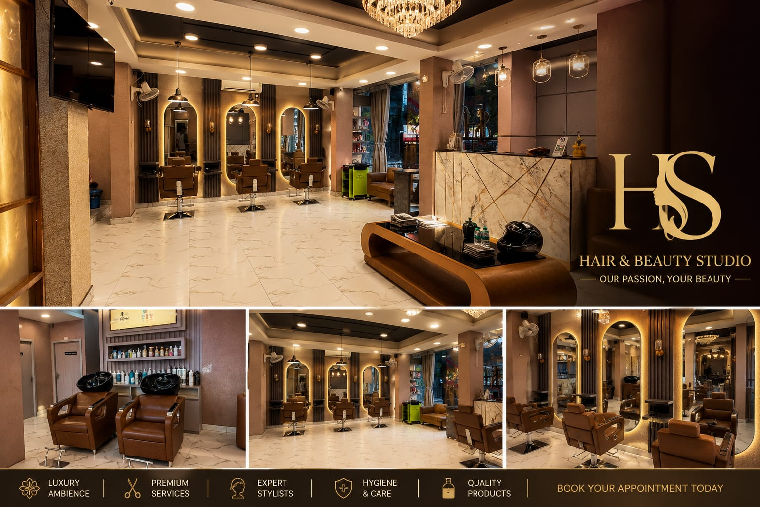 Premium H S Hair Studio interior and facilities